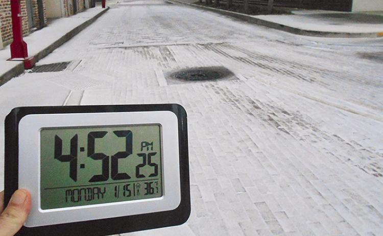 The temperature on Jan. 15 was 36 degrees at 4:52 p.m.