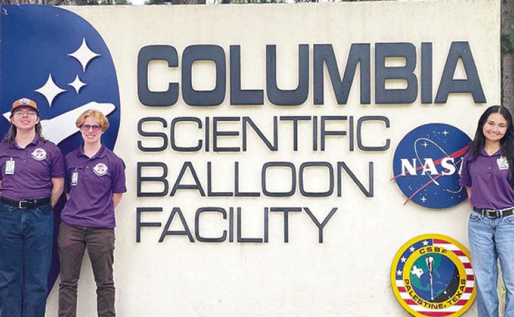 DemonSats who launched a sounding balloon payload into space on May 20 are, from left, Brett Brady (NSU), Eben Dorris, Noah Schleifstein, Maddie Riles and Kiera Robinson (LSMSA). Not pictured is Zaiba Daud (NSU).