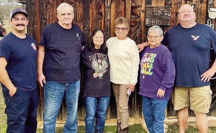Matt Durr, Malcolm and Liz, Peggy Cochran, Imojean Lineweber and Marcus Durr on New Year’s Day.