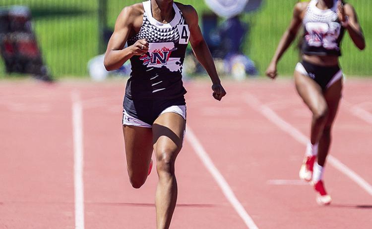 Maygan Shaw ran a Southland Conference record 51.87 to highlight a strong day at the Leon Johnson NSU Invitational.Photo by Chris Reich, NSU Photographic Services