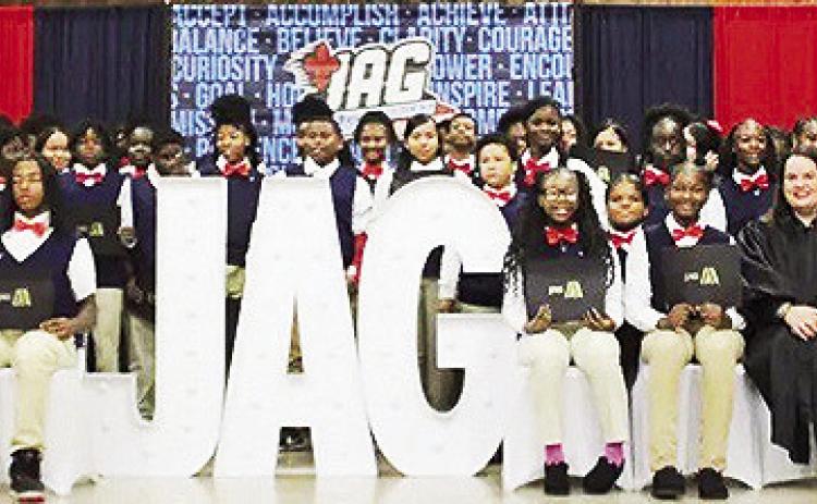 JAG students at Natchitoches Jr. High celebrates 10 years with initiation and installation ceremonies.
