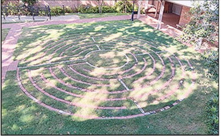 Trinity Episcopal Church’s new brick labyrinth in the courtyard at 533 Second St. will be blessed on Sept. 20 and then opened to the public. Photo courtesy of Kenneth Burns