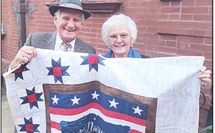 Donna Masson presented a quilt to Wayne Halm, Vietnam, 1970-1971 Delta Region.