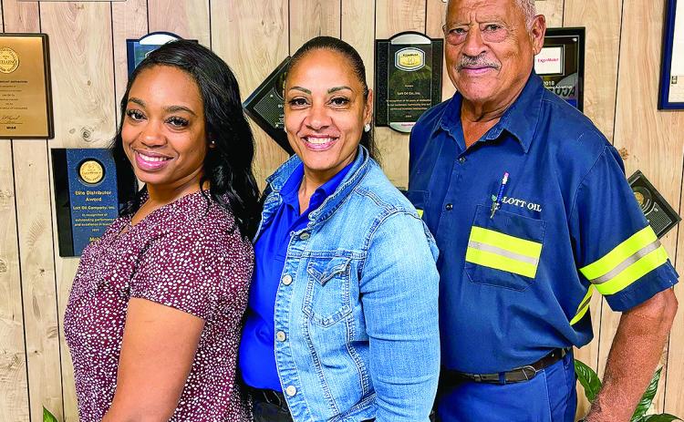 Brittany, Jennifer and James Rachal are employees of Lott Oil. Brittany has worked for the company since 2017; her mother Jennifer since 1998; and her grandfather James since 1990.