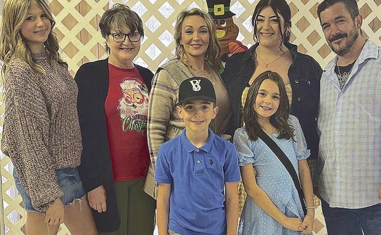 Madeline Conlay-Mayfield and her family join relatives at the Mixon Family Reunion in Winnfield, a Thanksgiving gathering that has been held for more than seven decades. On front row from left are Christian and Christina Kijanski. On back row are Scarlet Cobb, Dorothy Conlay, Mattie Lavasseur, Maddy Conlay-Mayfield and Jason Levasseur.