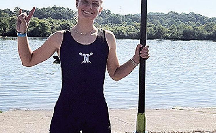 NSU rower Sophia Witman after her fourth-place finish in the women’s 1x event at the American Collegiate Rowing Association Championship.