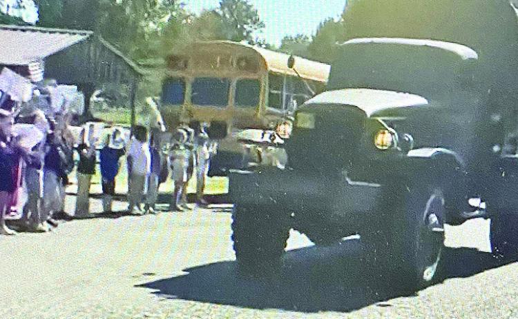 The veteran’s convoy went through Provencal Elementary School last Friday.