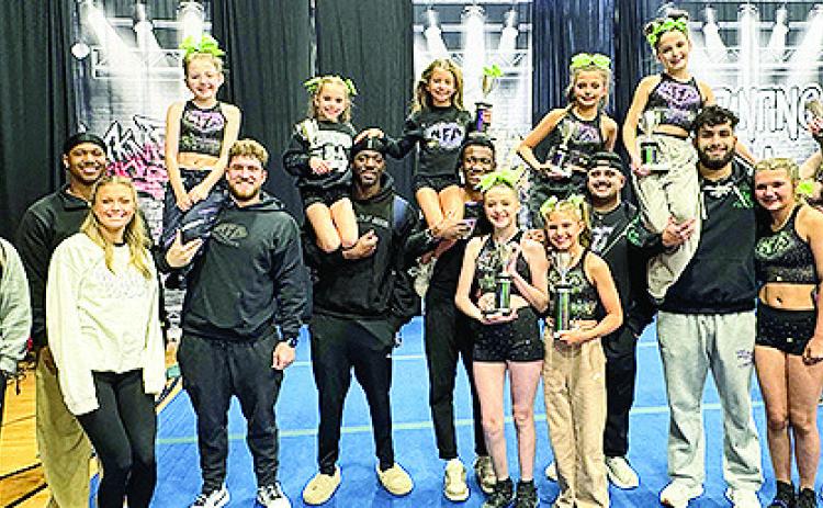 Natchitoches Flipping Athletics competed at the Stunting Is a Habit competition in Dallas. Everleigh Raggio and Andrew Dreher 2nd; Milleigh Aton and Ridic Meraz 3rd; Rhynn Lacombe and Aaron Dotson 1st; Aubree Walker and Aaron Dotson 2nd; Madelyn Wilkerson and Hunter Thomas 4th; Kaislyn Stepp and Traven Matthews 3rd; Thea Foshee and Emerson Rodrigue 2nd; and Nora Pinder and Emerson Rodrigue 3rd. NFA is owned and directed by Coach Micah Murchison.