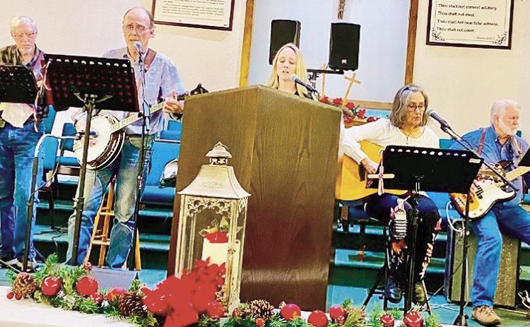 The band Home Grown Tomater’s were in concert at Old Bethel Baptist Church Sunday.
