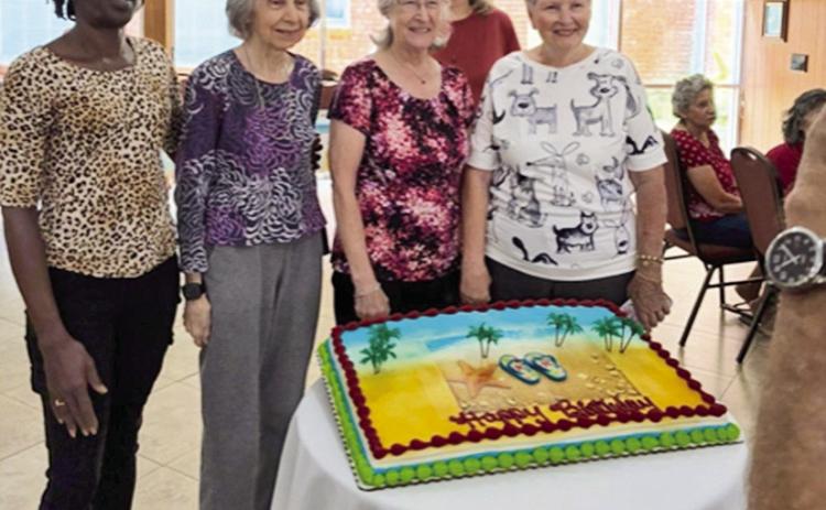 Linda Turner, JoAnn Collier, Carol Sheppard, Deborah Caron and Joyce Beard celebrated birthdays at Young at Heart at the Methodist Church last Wednesday.