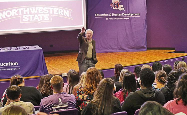 Former basketball coach speaks to students at education confab
