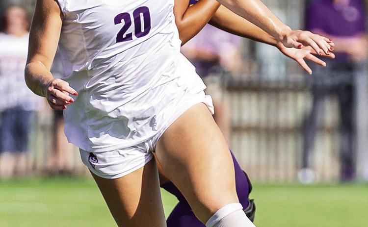 Emily Senatore scored three goals for her first collegiate hat trick, leading Northwestern State to a dominant 7-0 victory on Senior Day over Prairie View A&amp;M. Photo by Chris Reich, NSU Photographic Services