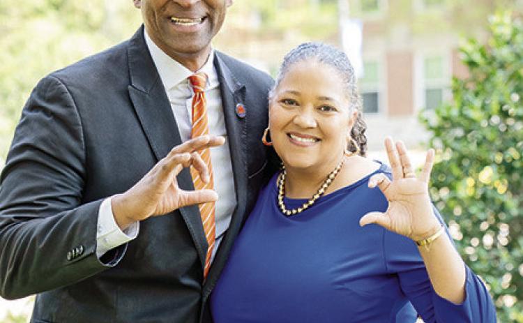 Louisiana Christian University’s 10th President Dr. Mark Johnson and his wife Heather were all smiles during his inauguration.