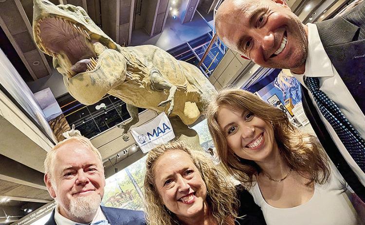 Dr. Judith Covington and colleagues attended the Presidents Reception held at the Boston Museum of Science. From left are Ron Taylor, Berry College; Covington, Catherine Putnam, Oxford High School, Oxford, Mississippi, and Russ Goodman, Central College.