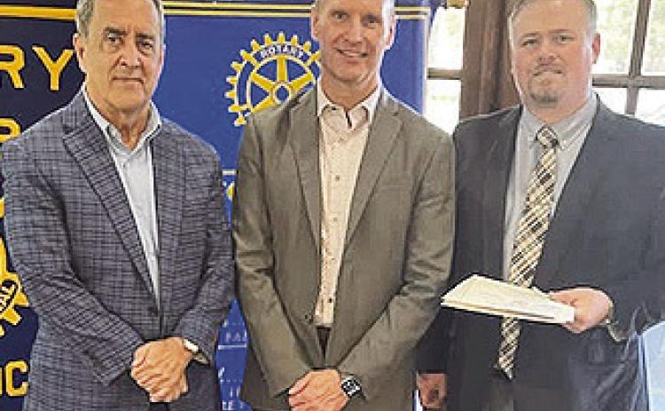 Rotarian Dr. Greg Handel and Rotary President Louie Bernard welcomed new Rotary member Northwestern State University Chief Financial Officer Rodney Wilson at the November 4 meeting. Pictured from left are Bernard, Handel and Wilson.