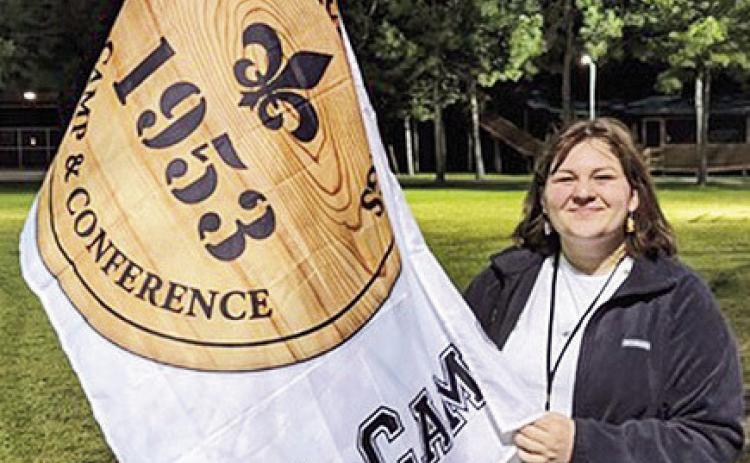 Jenna Mills put this Clara Springs #1 Camp flag up in the place of the Piney Woods flag while visiting Camp Piney Woods, as a joke on the manager.