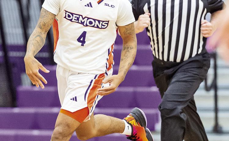 Braelon Bush had a career-high 19 points in NSU’s win against HCU on Saturday. Photo by Chris Reich/NSU Photographic Services