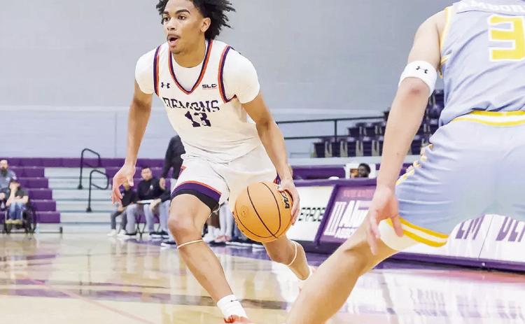 The Northwestern State men’s basketball team had a chance at the buzzer from a 3-point shot from Justin Redmond (pictured) to pull of the comeback, but rimmed out in a loss to Southern 75-73 on Saturday afternoon. Photo by Chris Reich, NSU Photographic Services