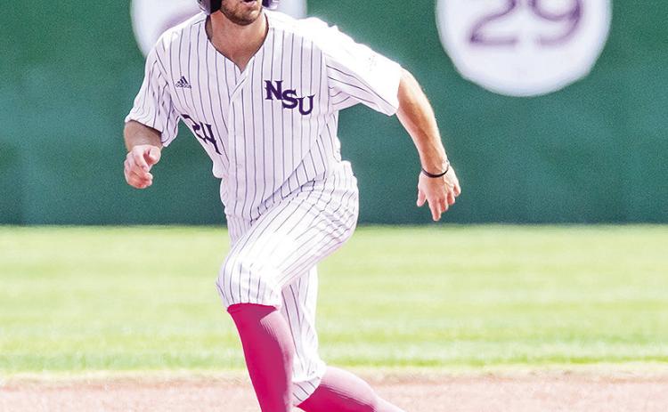 Reese Lipoma went 2-for-4 to extend his career-long hitting streak to 10 games Saturday. Photo by Chris Reich/NSU Photographic Services