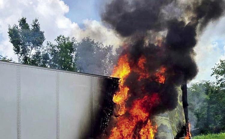 Natchitoches Parish Sheriffs Deputies, Natchitoches Parish Fire District #1 and Louisiana State Police were on the scene of a fire on I-49 south near milepost #124 south of Cypress Monday at 1:25 p.m. Deputies said the fire was hay being transported by a commercial vehicle. Southbound lanes were shutdown and diverted over to La. Hwy 1 via/I-49 exit 127. No injuries were reported. All lanes were open by 8 p.m. NPSO Photo