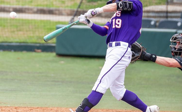 Samuel Stephenson had two of Northwestern State’s four hits in Sunday’s loss to Troy. Photo by Chris Reich/NSU Photographic Services