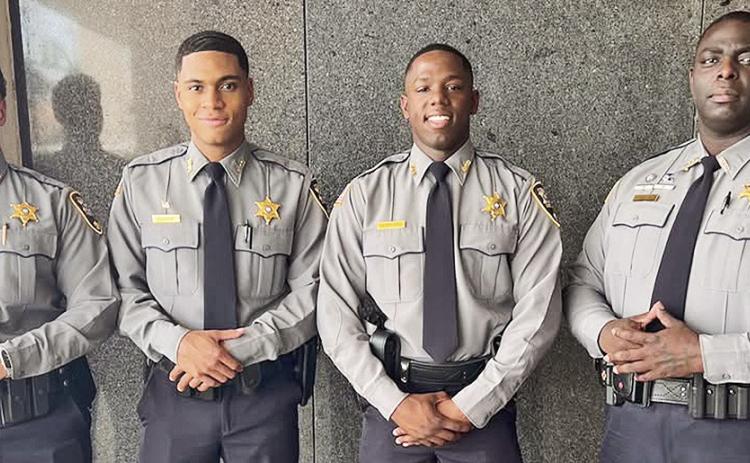 From left are Dep. Javen Etienne, Dep. Joseph Brown Jr., Dep. Joseph Bonner and Deputy Kwasi Joshua Owusu-Duku. They completed the Alexandria Regional Police Academy and join the ranks of the Natchitoches Parish Sheriff’s Office.