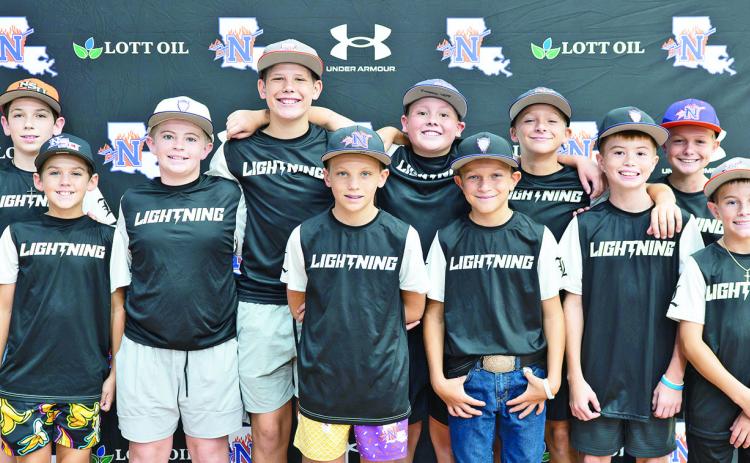 LA Lightning 12 U Team in back row from left are Gavin Key, Murphy Linebaugh, Liam Mahloch, Cohen Gandy, andAdam Todtenbier. Pictured in front row from left are Carter Hough, Jax Errington, Carson Gentry, Callen Bertrand, Luke Fair, and Archer Johnson.