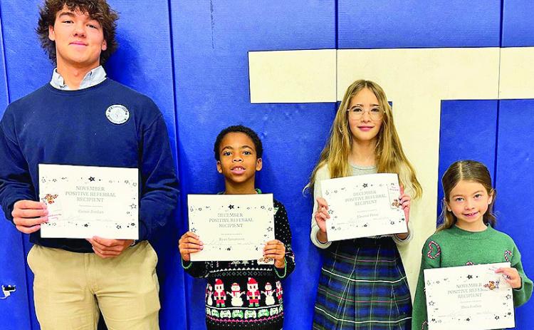 St Mary’s students Conor Jordan, Ryan Lovemore, Eleanor Picou and Thea Foshee received Positive Referrals during the month of November.