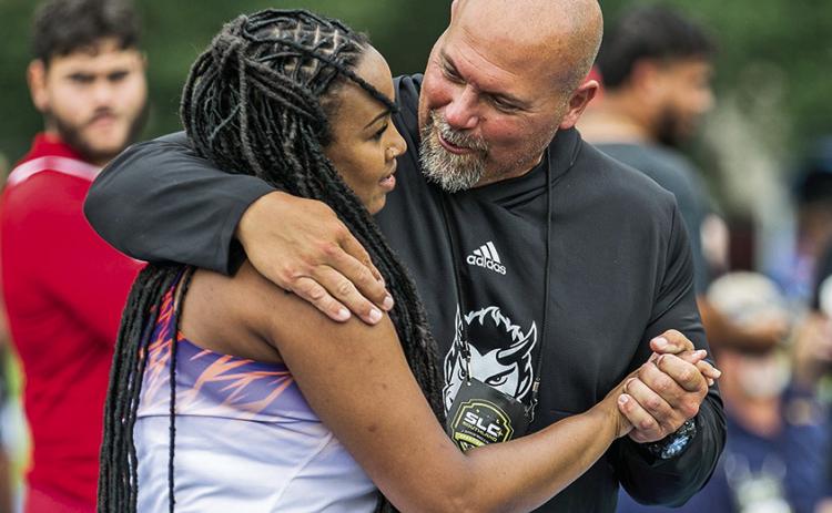 Mike Heimerman continued a sensational season with an All-Louisiana Co-Coach of the Year honor, leading 12 athletes and relays to make the teams. Photo by Southland Conference.