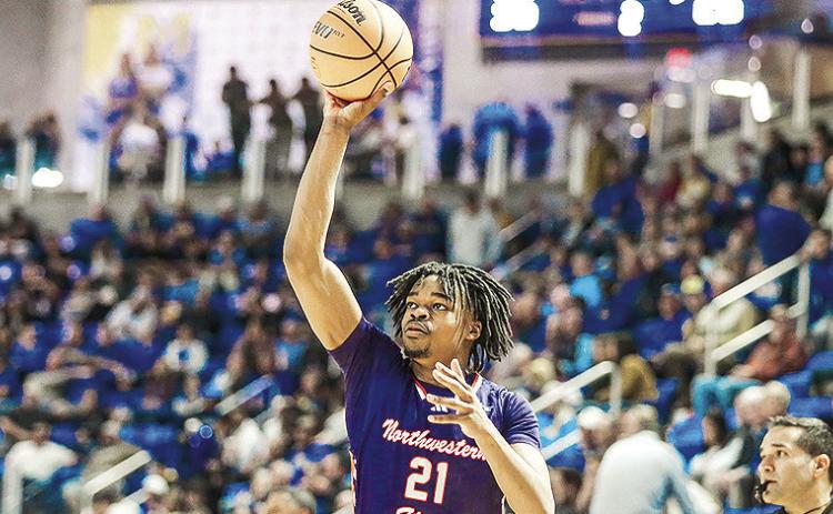 Chris Mubiru poured in a career-high 17 points at McNeese on Monday night. Photo by Leighton Chamblee/McNeese Athletics