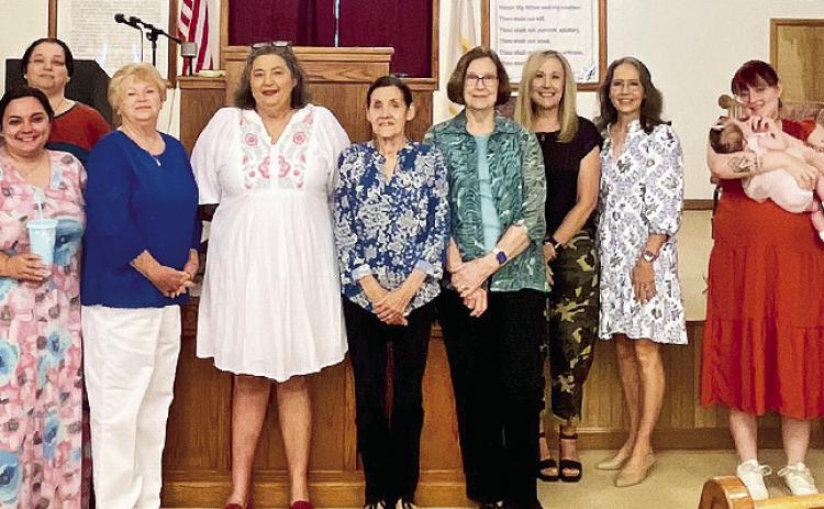 The mothers recognized at Bellwood Baptist Church last Sunday were Connie Matkin, Diane Massey, Teri Marshall, Lauren Smith, Misty Masters, Rhonda Dupree, Kayla Mathis, Helen Presley, Gayle Granger, Dana Presley, Carol Anne Shelton, Susan Collins holding Miss Ava, Debra Cook, and Tammy Wyatt.