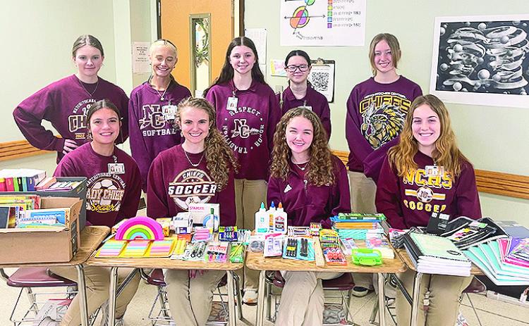 Beta students are, seated from left, Anna Hobart, Keara Nelson, Izzy Friday and Huntar Goings. On the back row are Brynn Landry, Bree Hale, Ayla Bostian, Kimberlee Moak and Emma Blanchard. For more information, on the Cradle to College initiative or to make a donation to the project, contact the Brunson, at faziom@nsula.edu