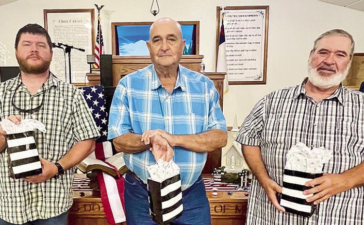 Charley Hawkes, Roy Massey and Marvin Wyatt were presented gifts for Father’s Day at Bellwood Baptist Church.