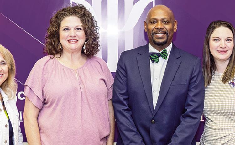 Demons for Recovery team members from NSU’s Department of Psychology and Addition Studies are, from left, faculty Dr. Susan Barnett, Dr. Billie Myers, Interim Department Chair Dr. Charles King and Sarah Ebarb. Hillary Bennett, a student and peer support specialist, is not pictured.