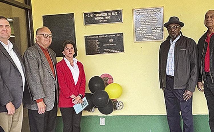 Board Members from left are Ronnie Evans (Treasurer), Jared Dunahoe, Thomas E. Roque Sr. (President), Anita DuBois, Melvin Holmes, John Winston (Secretary}, and Dr. Mark Guidry (CEO/CMO)