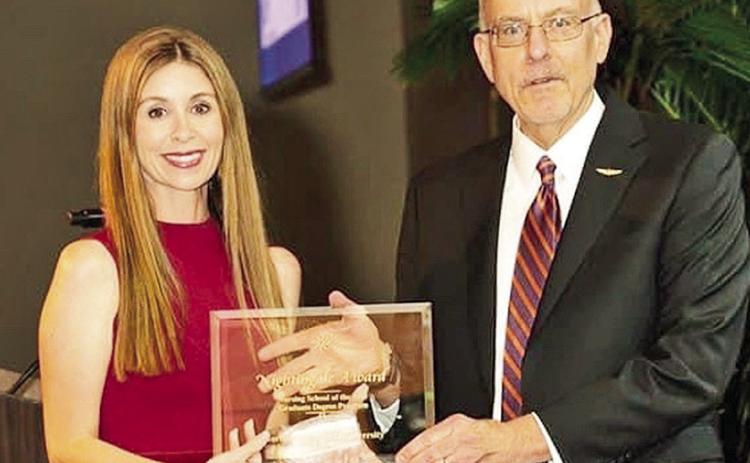 Nursing School of the Year for the Graduate Degree Program – Dr. Aimee Badeaux, interim dean of NSU’s College of Nursing and School of Allied Health, received the award from Donald Stafford on behalf of NSU’s Doctor of Nursing Practice program. Badeaux was also School of Nursing Administrator of the Year.