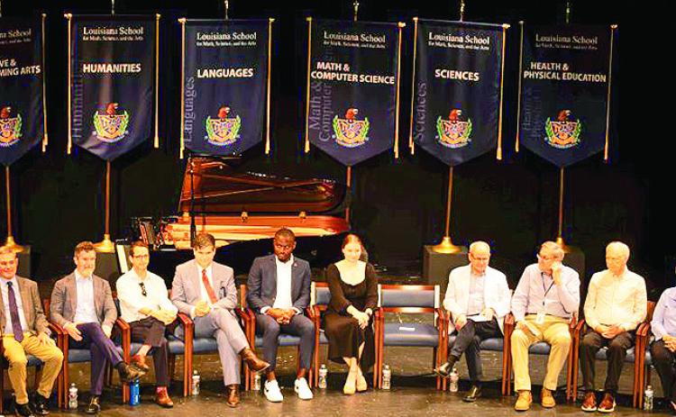 Retired LSMSA Director of Admissions Dr. Sharon Sturdivant Williams moderates “A Panel for the Decades” after Ret. Maj. Gen. Richoux (’85)’s keynote address.