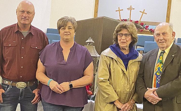Old Bethel members sang happy anniversary to Bro. Wayne and Leslie Salley and Madeline and Archie Dore’ Sunday.