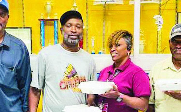 In honor of Custodian Appreciation Day Natchitoches Je. High JAG members surprised their favorites with a delicious meal from “I’ve Got The Recipe” and hand made thank you cards. :Thank you for going above and beyond in your job description by listening to us and providing encouraging words. We love and thank you for all that you do,” From left are Roderick Wafer, Richard Moody, Constance Ellis and Donald Wafer.
