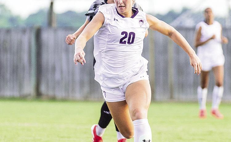 Emily Senatore recorded a goal and assist in Northwestern State’s victory this past Thursday against Grambling, leading to her second Southland Conference Player of the Week award. Photo by Chris Reich, NSU Photographic Services