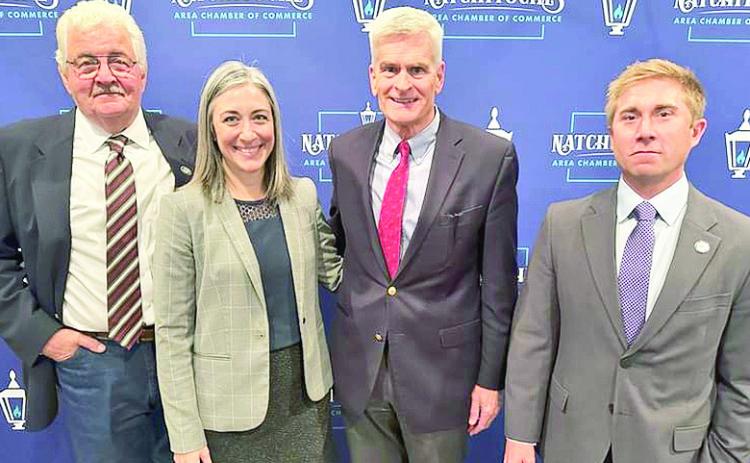 Pictured from left are Natchitoches Parish President John Salter, Chamber President Laura Lyles, U.S. Sen. Bill Cassidy, and NSU Executive Vice President Dr. Drake Owens.