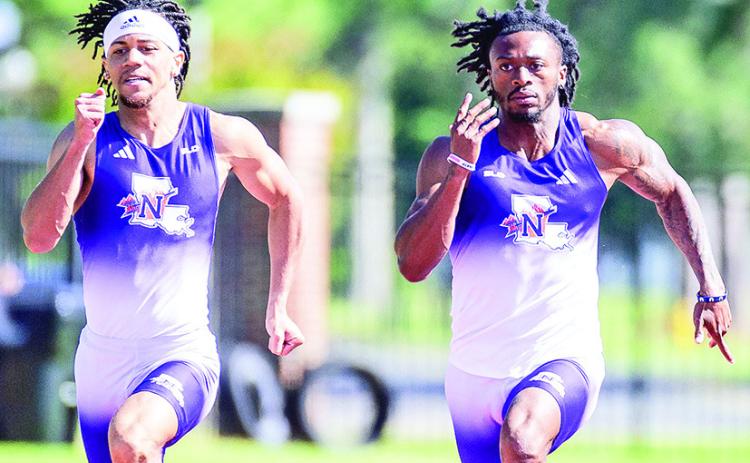 Zachaeus Beard ran a blistering 10.12 in the 100-meter dash at the national semifinals to reach Friday’s nationals. Photo by Chris Reich, NSU Photographic Services