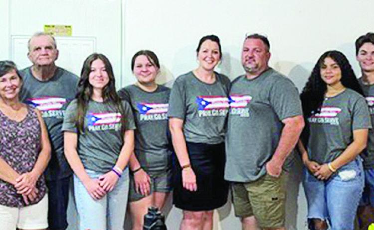 Clara Springs Mission Team met with owners of Camp Victoria, Bob and Melissa Wallingford. Tem members are Malcolm Durr, Jolee Brown, Jenna Mills, Mandi Mills, Bubba Jack Mills, Iyanna Scott, Jackson Brown and Cody Nichols.
