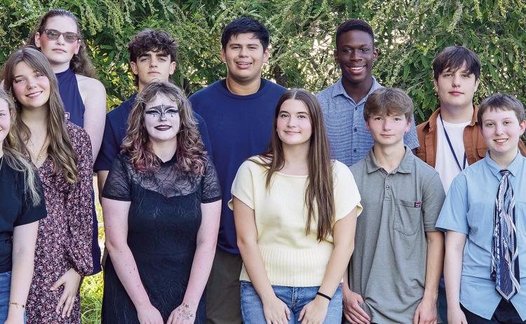 From left on first row are Jada Drake, Callie Mangum, Grace Day, Piper Foshee, Kenzie Drury, Patrick Martinez, Sydney Culotta and Nokue Mazhandu. On second row Amelia Picou, Eli Hypes, Anthony Giannone Flores, Tano Eleyae, Joshua Walsworth and Executive Director Dr. Jason Anderson.