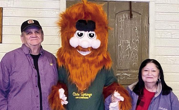 Malcolm and Liz Durr met Big Foot at Clara Springs fish fry.