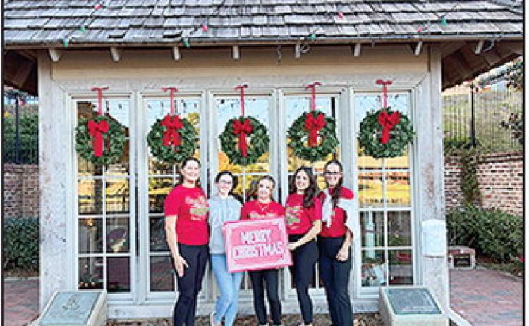 Pictured from left are Anna Weaver, Sienna Henderson, Miss Merry Christmas Maddie Gorum, Ella Hardee and Jillian Coleman.