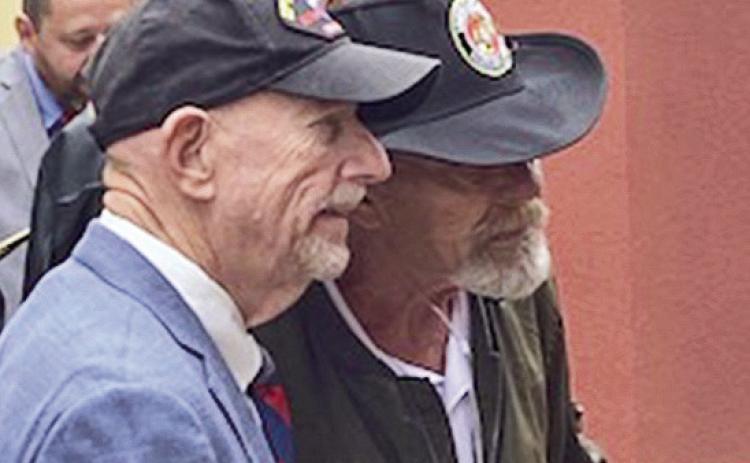 Veterans Bob Gillan and Grant Bowden are feted for the role they played as original planners and charter members of the Natchitoches Parish Veterans &amp; Memorial Park Committee.