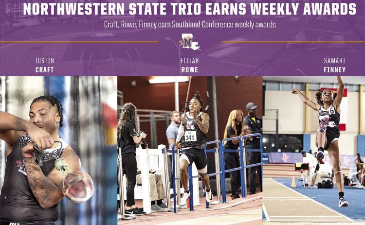 Northwestern State trio takes home SLC weekly awardsAlt Text for Image