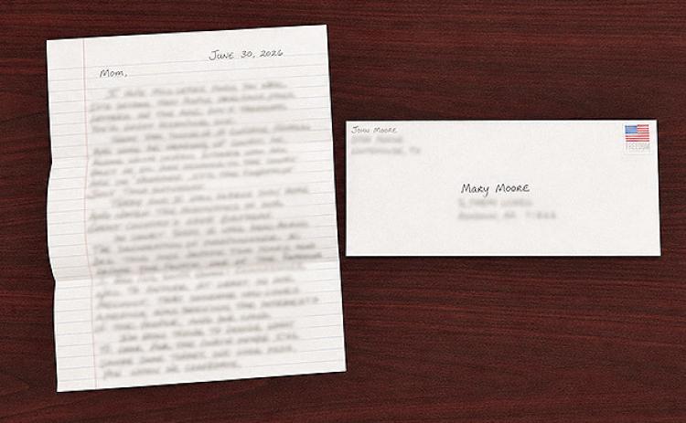Columnist John Moore still writes letters. His latest went to his mom while she was on vacation. Photo by John Moore