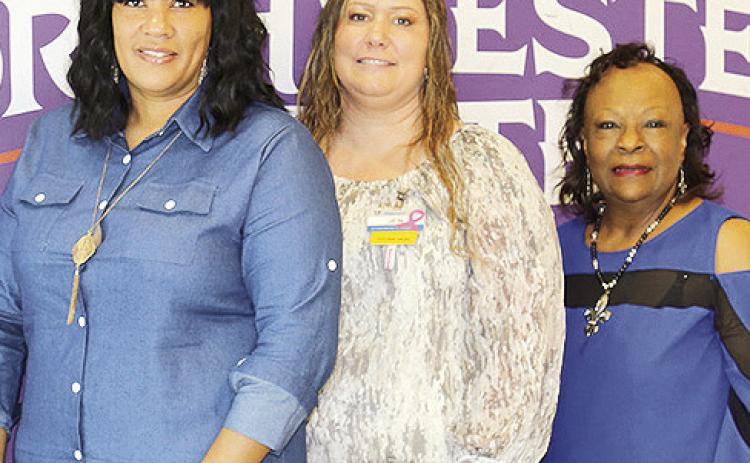 TRIO Student Support Services at Northwestern State University’s received a $3,350 Walmart Community Grant to support initiatives that assist low-income and first -generation students. From left are Vashaun South, TRIO SSS assistant director; Jen Foster, manager of Walmart store #170 in Natchitoches, and Frances Welch, TRIO SSS director.